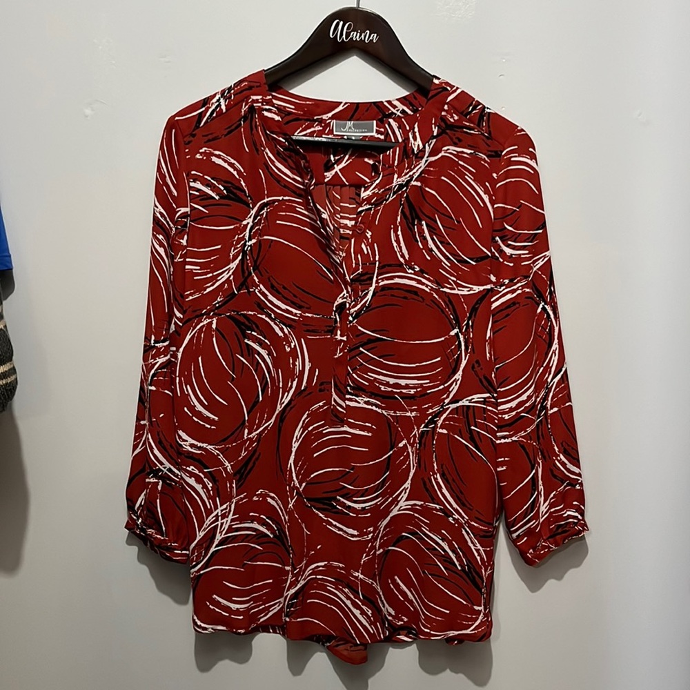 JM Collection Chiffon Design Top